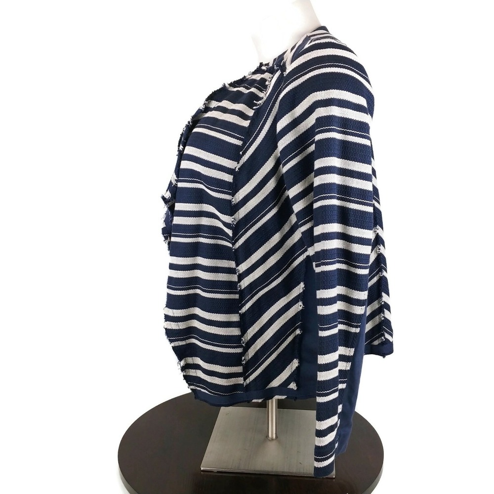 Lane Bryant Navy Blue and White Striped Overpiece Wrap Cardigan Women's Plus‎ 18 - Picture 2 of 4